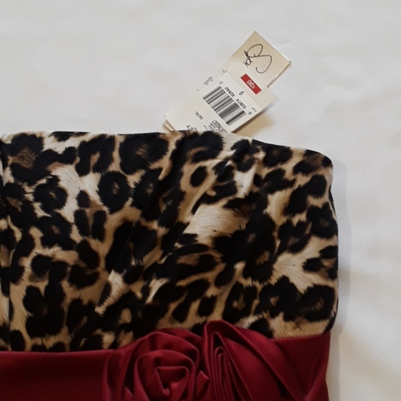 Leopard Black and Red Cocktail Dress - Picture 4 of 4